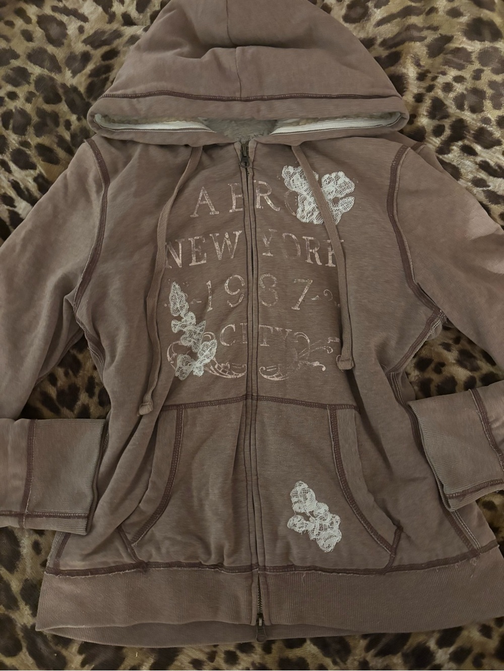 aeropostale Brown Zip Hoodie - Picture 3 of 5